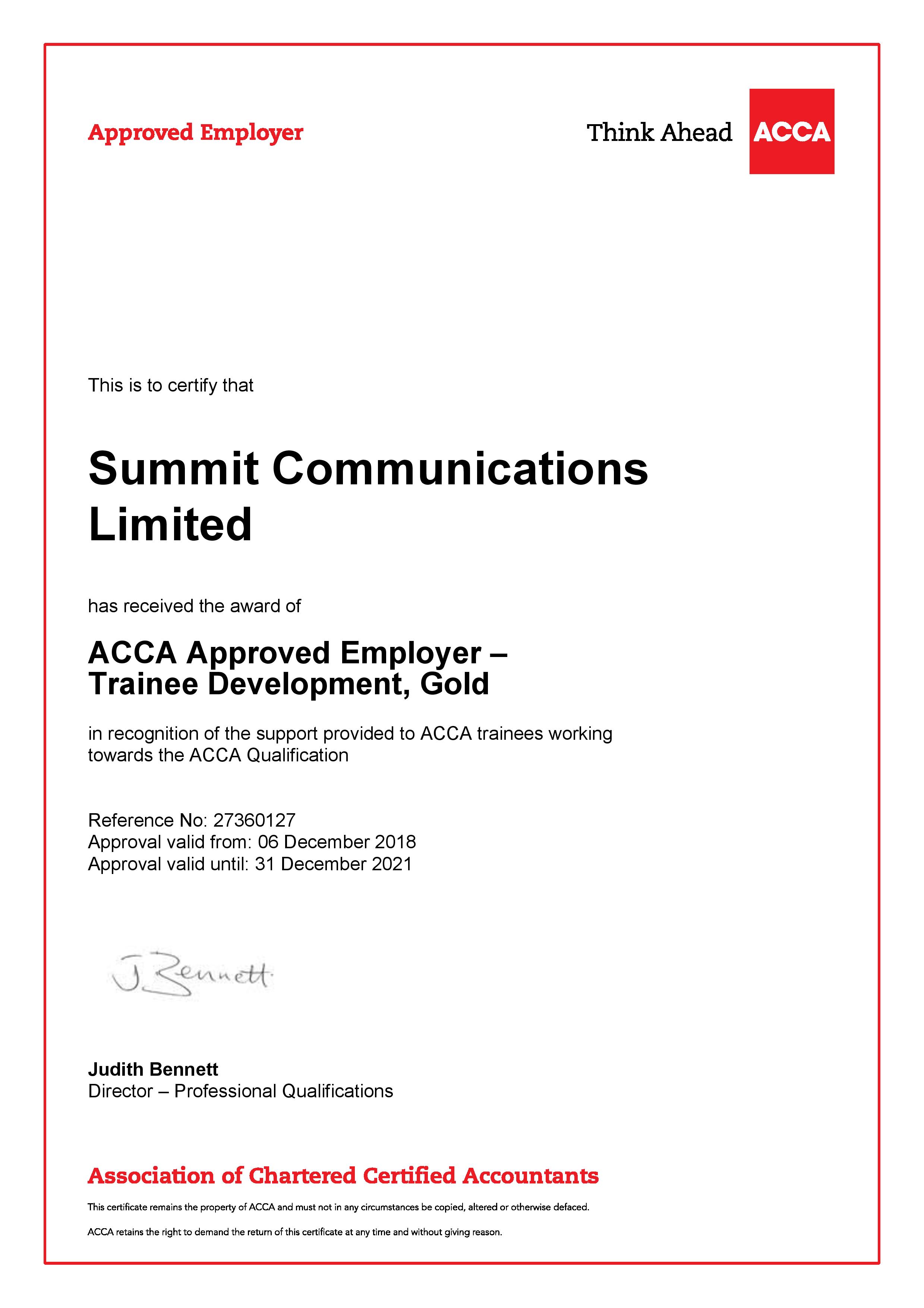 ACCA Approved Employer ACCA Approved Employer